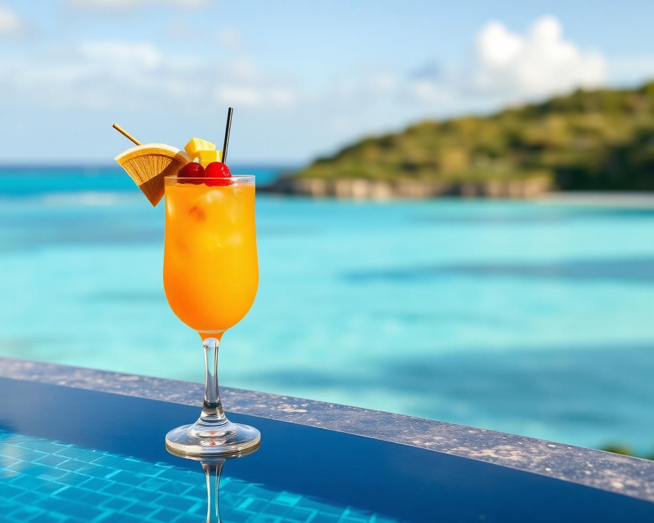 Drink à beira da piscina